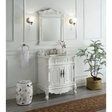 Transforming vintage and antique furniture into vanities and bathroom storage cabinets is a solution many creatives are getting on board with. 33 Benton Collection Benson Antique White Traditional Bathroom Vanity With Mirror Hf 021w Aw Bs Mir Walmart Com Walmart Com