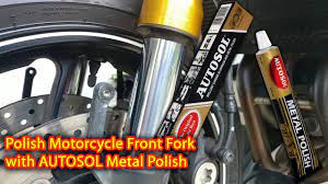 Clean And Polish Motorcycle Fork Tube With Autosol Metal Polish Yamahamt09 Yamahafz09 Mt09 Fz09 Youtube