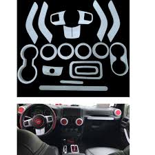 18pcs White Interior Decoration Trim Complete Kit Accessories For Jeep Wrangler Jeep Wrangler Interior Jeep Interiors Jeep Wrangler For Sale