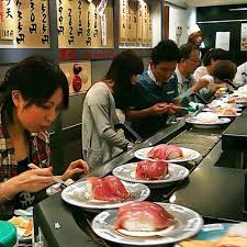 All Aboard The Sushi Train This Plus A 45 Item A La Carte Menu At 1 60 Per Plate Gorge Sushi Boat Sushi Menu Japan