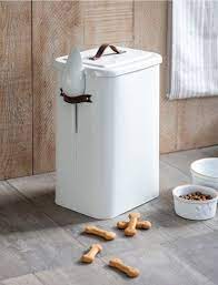 Pet Bin With Leather Handle With Images Pet Food Storage Pet Food Storage Container Leather Handle