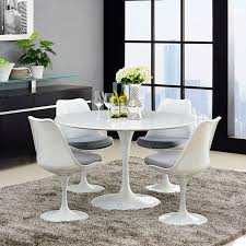 Round white kitchen table set. Odyssey 47 Round White Wood Top Dining Table Eurway