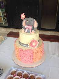 Elephant Baby Shower Cake Buttercream Icing Flowers Girls Baby Shower Cake Baby Shower Cakes Girl Baby Shower Cakes Elephant Baby Shower Cake