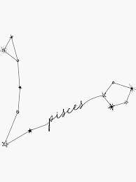 Pisces Zodiac Constellation Drawing Sticker Sticker By Aterkaderk Pisces Constellation Tattoo Pisces Tattoo Designs Zodiac Tattoos Pisces