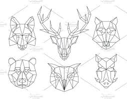Low Poly Animals Heads Geometric Animals Geometric Art Animal Geometric Animal Head