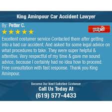 As car accident lawyers in san diego, king aminpour car accident lawyer devote ourselves to a positive outcome of your case. Aminpour Associates Central San Diego 8 Tips