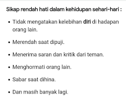 6 Sebutkan 3 Contoh Sikap Rendah Hati Dalam Kehidupan Sehari Hari Brainly Co Id