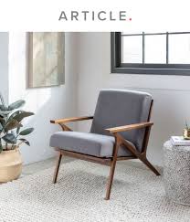 Otio Thunder Gray Walnut Lounge Chair Classy Living Room Mid Century Modern Living Room Living Room Style