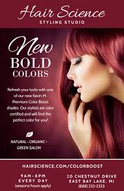 Beauty salons may offer a variety of services including professional hair cutting and styling, manicures and pedicures, and often cosmetics, makeup and makeovers. Hair Science Beauty Salon Poster Template Mycreativeshop