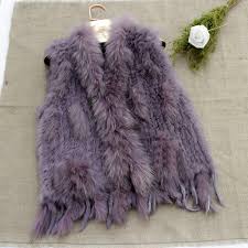 One side is gold metallic. Buy Wholesale Hot Sales High Quality Real Rabbit Fur Vest Raccoon Fur Collar Women Knitted Fur Gilet Purple From Chinese Wholesaler I Tao Net