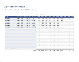 Depreciation Schedule Template For Straight Line And
