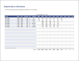 depreciation schedule template for straight line and