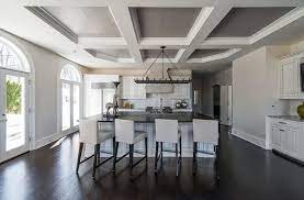White subway tile and ceiling shiplap. 5 Inspiring Ceiling Styles For Your Dream Home Coffered Ceiling Kitchen Coffered Ceiling Home Ceiling