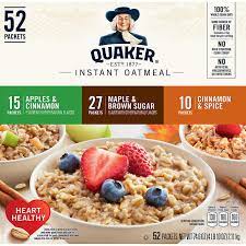 This is part of our comprehensive database of 40,000 foods including foods from hundreds of popular restaurants and your daily values may be higher or lower depending on your calorie needs. Quaker Oats Instant Oatmeal Variety Pack 52 Count Costco