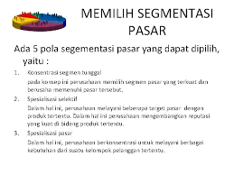 Segmentasi pasar adalah cara seorang marketing memetakan pasarnya sesuai dengan produk, minat, usia seorang pemasar yang baik akan menemukan strategi marketing yang baik dengan. Segmentasi Pasar Pengertian Segmentasi Pasar Pemasaran Sasaran Targeting