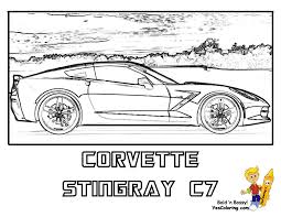 Racing cars stingray corvette coloring pages to color, print and download for free along with bunch of favorite corvette cars coloring page for kids. Red Blooded Car Coloring Pages Free Corvettes Cameros American