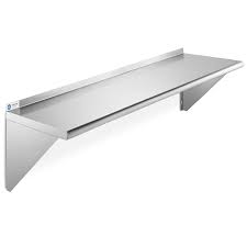 Stainless steel shelves have the advantage of being versatile by nature. Gridmann Nsf Stainless Steel 12 X 48 Kitchen Wall Mount Shelf Commercial Restaurant Bar W Backsplash Industrial Scientific Amazon Com