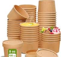 Amazon.com: 8oz Paper Soup Container Cup with Vented Lids ...