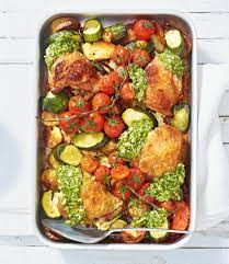 Summer Chicken Tray Bake Recipe Delicious Magazine Recipe Chicken Tray Bake Baked Dinner Recipes