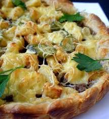 как приготовить пирог с фаршем и картошкой в духовке Sloenyj Pirog S Kartoshkoj Farshem I Syrom Recept Eda Kulinariya Vkusnyashki