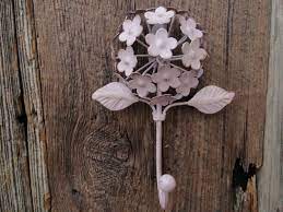 Flower Wall Hook Fixture Wall Decor Hydrangea Decor Lilac Cast Iron Wall Hook Bathroom Hook Shabby Chic Hook Flower Wall Decor Flower Wall Beautiful Hydrangeas