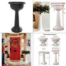 Nuptio 2 pcs classic urn planter, 19.7 inches height plastic indoor or outdoor decorative urn, vintage style flower pot, home garden porch front door planters deck balcony decoration, white 3.9 out of 5 stars 219 18 X 32 Black Grecian Plastic Urn Pedestal Planter Flower Garden Pot Bloem Blk 811214020568 Ebay
