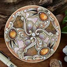 芳野かえ ゼンタングル 認定講師 on instagram zentangle zentangleart zendoodle pendrawing ゼンタングル ペン画 イラスト パターンアート リラックス マインドフルネス 瞑想 mandala c ゼンタングル パターンアート ペン画