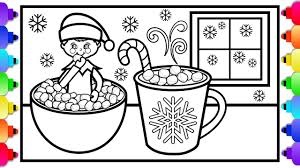 Some of the coloring page names are elf on the shelf sized coloring and kid sized coloring click on the coloring page to open in a new window and print. How To Draw Elf On The Shelf And Hot Cocoa Christmas Coloring Pages Silly Little Elf Youtube
