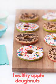 Healthy Apple Doughnuts Sprinkles For Breakfast Recipe Baking Recipes For Kids Healthy Desserts For Kids Homemade Desserts