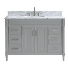 Allen + roth® introduces the windelton collection, a beautiful customizable vanity system designed to suit your style and your space. Allen Roth Perrella 49 In Light Gray Undermount Single Sink Bathroom Vanity With Carrera White Natural Marble Top In The Bathroom Vanities With Tops Department At Lowes Com
