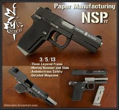 Pm Nsp V2 Pistol Free Paper Model Download Papercraftsquare Com Free Paper Models Paper Models Card Model