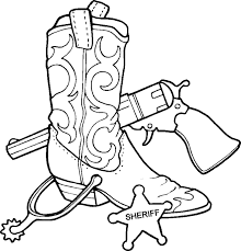 Alphabet coloring pages and alphabet worksheets are fun activities that assist your child in learning the name, shape and common sound for the letters of the alphabet. Cowboy Coloring Pages Boots Gun Badge Coloring4free Coloring4free Com