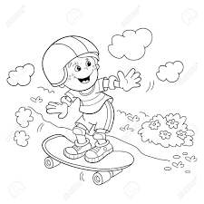 Skateboard coloring page free printable skateboard coloring page. Coloring Seite Umriss Von Cartoon Jungen Auf Dem Skateboard Malbuch Fur Kinder Lizenzfrei Nutzbare Vektorgrafiken Clip Arts Illustrationen Image 58849130