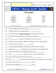 A Nova Making Stuff Smaller Worksheet Ans Sheet And Two Quizzes Differentiated Video Guides Worksheets For Nova Making St Pbs Nova Worksheets Nova