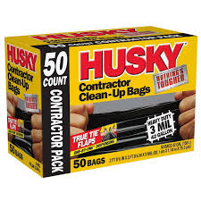 Husky 42 Gal Contractor Bags 50 Count Hk42wc050b The Home Depot Hurricane Emergency Kit Cleaning Husky