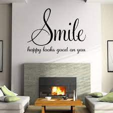 Romantic wall stickers for you put more love in your bedroom! Family Words Smile Quotes Wall Sticker Poster Living Room Bedroom Wall Stickers Home Decoration Vin Wall Stickers Bedroom Wall Decor Quotes Wall Quotes Bedroom