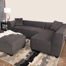 The Zara 2 Piece Gray Sectional Sofa From Cambridge Home Offers Clean Lines And Modern Simplicity Grey Sectional Sofa Sectional Sofa Sectional Sofa With Chaise