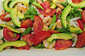 Purchase a tart sorbet or sherbet for a light finish. Grilled Shrimp Salad With Avocado Tomato And Tangy Lime Dressing