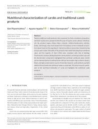 nutritional characterization of carobs
