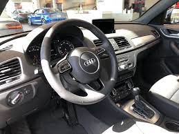 View Of The Driver S Cockpit On The 2018 Audi Q3 With Black Interior Vehicle Available At Audi Of Bridgewater Nj Audi Q3 Audi Dealership Audi