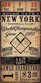 Vintage Style New York Baseball Ticket Graphic Artwork Giclee Etsy In 2021 Baseball Ticket Detroit Baseball San Francisco Baseball