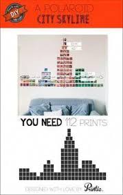 Printic Diy Skyline Wall Decoration With Polaroids Polaroidpictures Bedroom Diy Diy Room Decor Room Diy