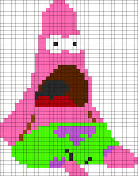 Face Melted Patrick Kandi Pattern Pixel Art Pattern Pixel Art Minecraft Pixel Art