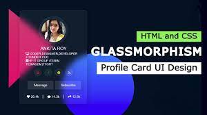 Ui design product card by codefrog. Glass Morphism Profile Card Ui Design Using Html Css Html Profile Card Youtube