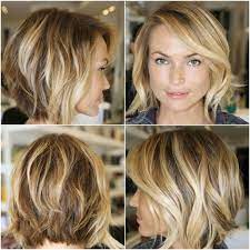 Bob Haircuts Front And Back View Best Shoulder Length Bob Haircuts For Curly Highlight Hairstyles Hair Styles Short Hair Styles Messy Bob Hairstyles