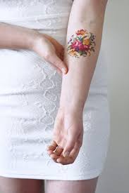 Colorful Round Floral Temporary Tattoo Small Colorful Tattoos Vintage Tattoo Tattoo Fixes