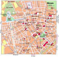 Nimes Detailed Map Tourist Attractions Roman History Paris Tourist Attractions Nimes