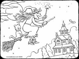 Bild frosch kostenlose bilder zum ausdrucken. Hexe Auf Besen Kiddicolour