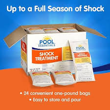 Amazon.com : Pool Essentials® Shock Treatment, Granular, 1LB Bag (24-Pack)  | Clears Cloudy Water, Fast-Dissolving, Controls Bacteria, Reduces Chlorine  Odor, 4 in 1 Shock : Patio, Lawn & Garden