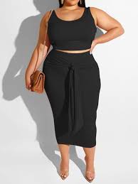 Plus Size Plain Western Skirt Lace Up Pullover Womens Two Piece Sets In 2020 Midi Dress Outfit Cheap Fashion Dresses Western Skirts